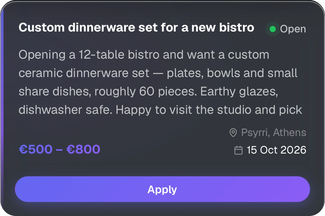 Custom dinnerware Echo request on Freevo