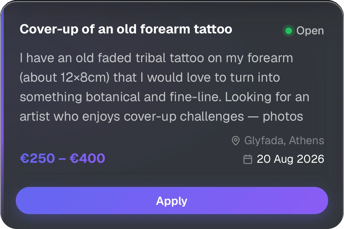 Tattoo cover-up Echo request